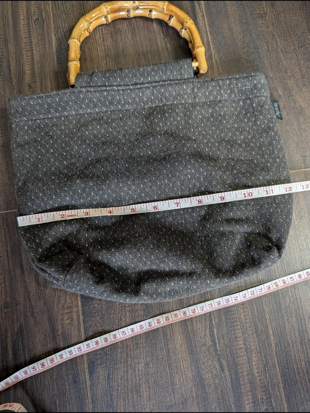 Suiran Kobo Handmade Japanese Woven Sashiko Bamboo Top Handle Handbag Bag